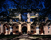 Duncan Hall, South face with live oaks