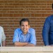 Chen Luo (left), Anshumali Shrivastava, and Juan Jose Gonzalez Espana have developed a navigational location detection system that uses existing sensors in mobile devices.