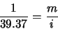 \begin{displaymath}\frac{1}{39.37} = \frac{m}{i}
\end{displaymath}